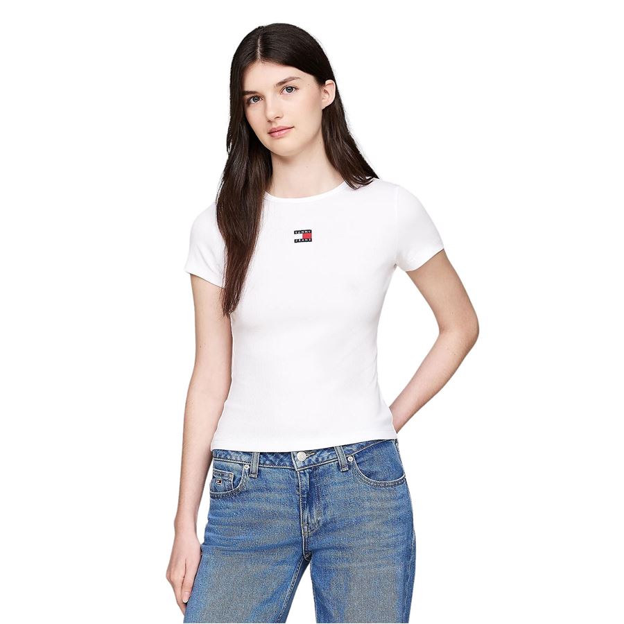 T-shirt slim fit a coste con distintivo Tommy Tommy Jeans | DW0DW20463YBL